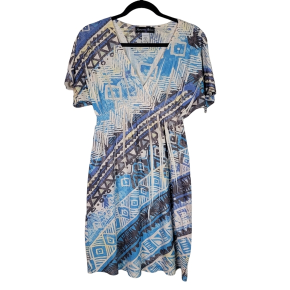 Appropriate Behavior Aztec Peach Print Mini Dress Size Medium - Picture 1 of 9